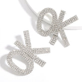 OK Rhinestone Earrings